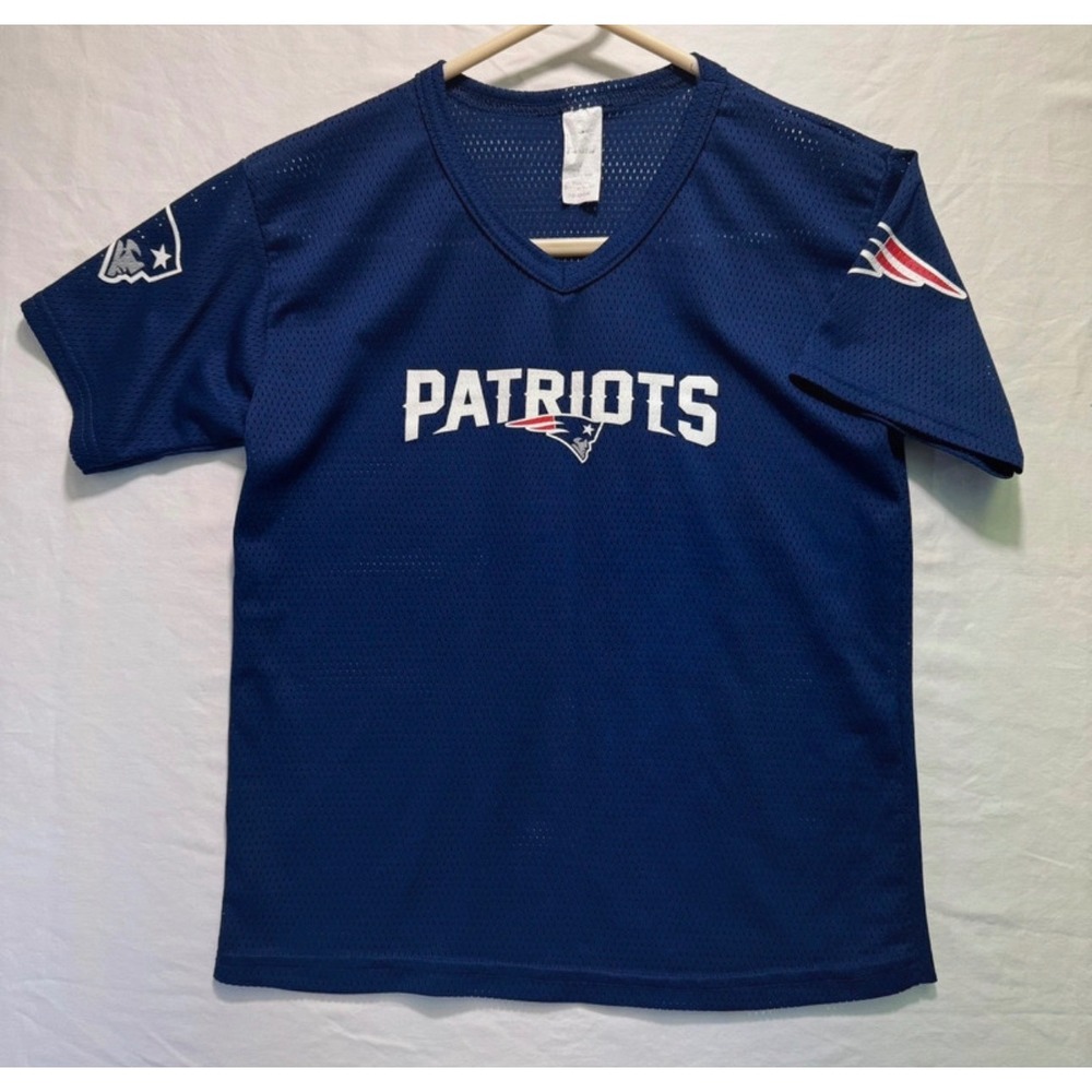 New England Patriots Kids Jersey Size M Blue Mesh Franklin NFL Football Shirt *